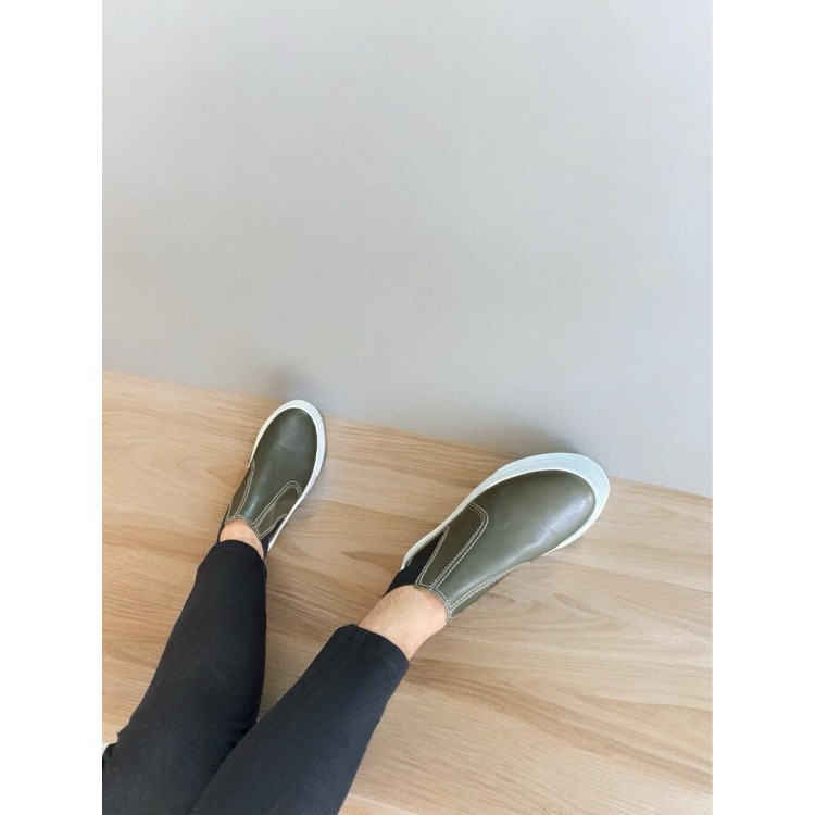 Yeşil Deri Casual Bot Eva Taban