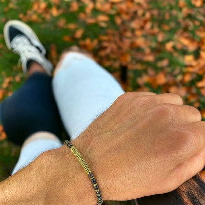 Gold Zirkon Siyah Dogal Taş Detaylı 