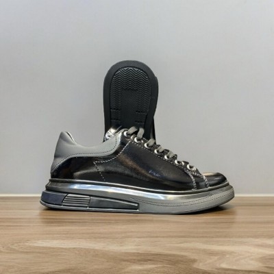 Siyah Açma Deri Sneakers 