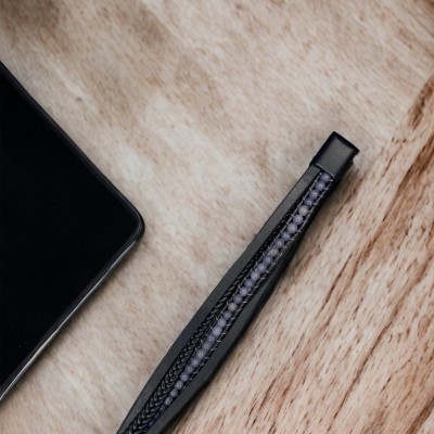 Siyah Deri Dogal Taş Detaylı