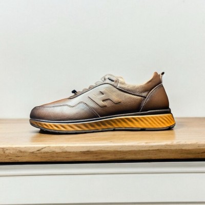 K. Kahve Deri Sneakers