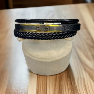 Siyah Deri Çelik Logo Detaylı 