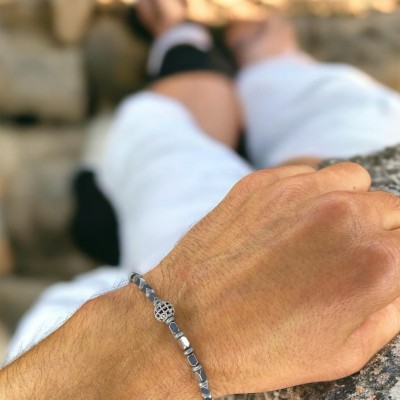 Gümüş Renk Dogal Taş Detaylı Zirkon