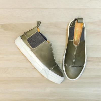 Yeşil Deri Casual Bot 