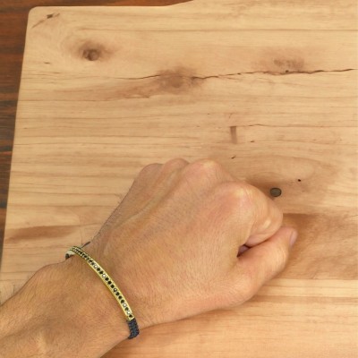 Gold Detaylı Siyah Zirkon Bileklik