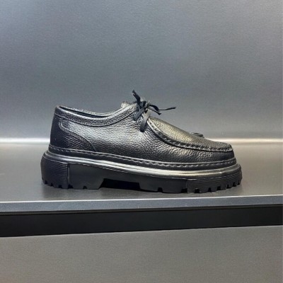 Siyah Flater Deri Ewa Taban Oxford