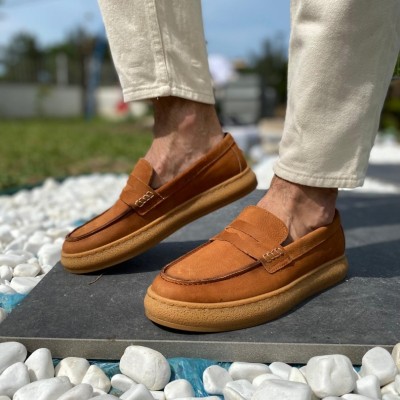 Taba Süet Loafer Ortopedik Tabanlı