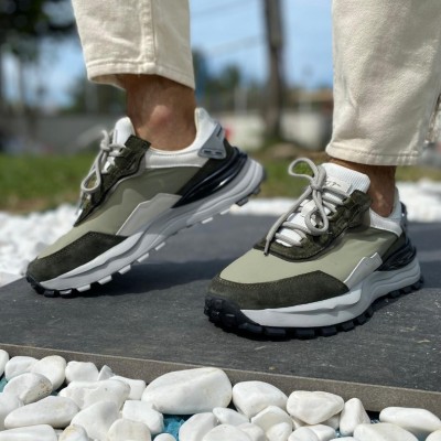 Yeşil Neoplan Yeşil Süet Detaylı Ultra Rahat Sneakers