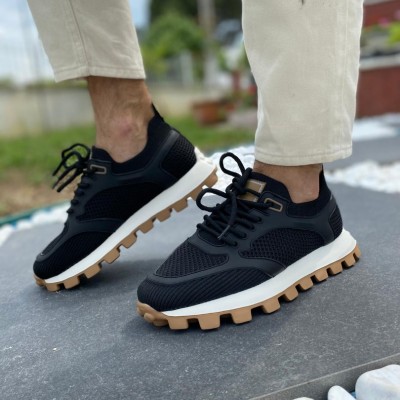 Siyah Keten Ultra Rahat Sneakers 